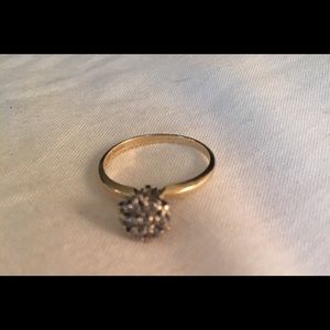 Jewelry - Antique Engagement Ring 14k Diamond Flower Cluster Jewelry - Antique Engagement Ring 14k Diamond Flower Cluster
